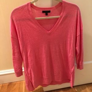Hot pink JCrew v-neck sweater (S)